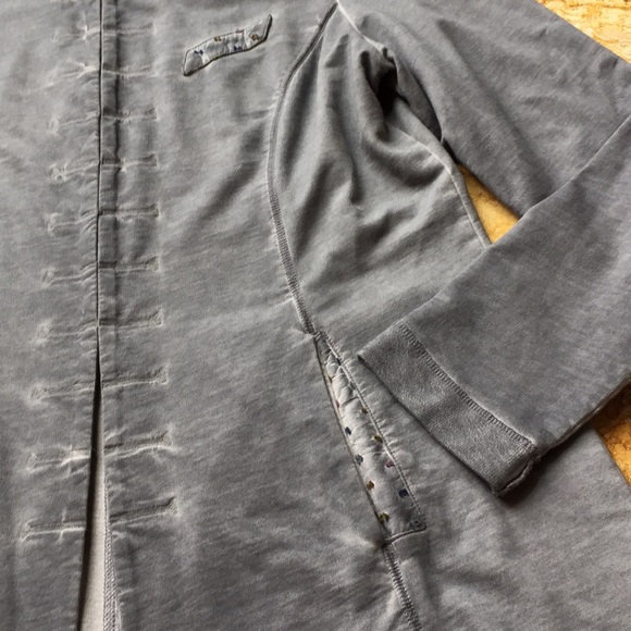 Soft Surroundings military cut acid wash gray coat - Picture 5 of 8